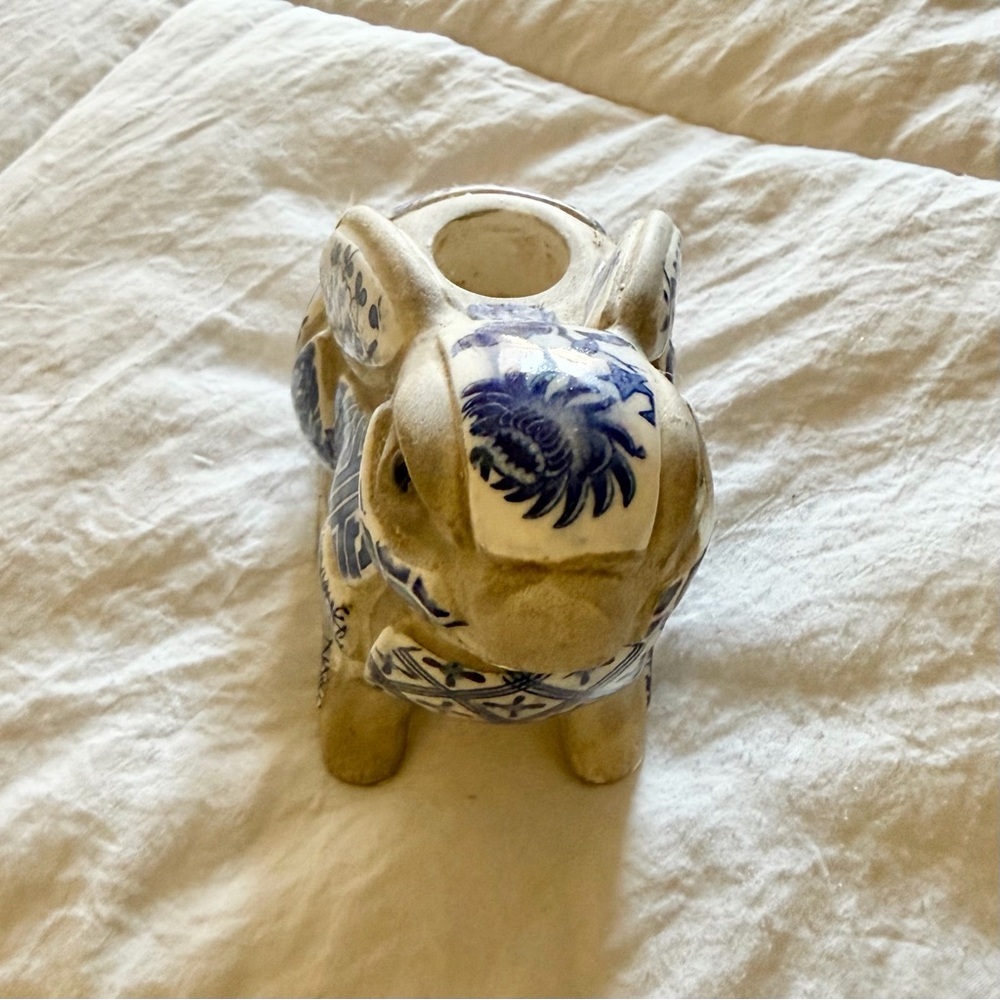 Vintage Nancy Lopez 1980 Mosaic Ceramic Rabbit Candle Holder - Picture 6 of 6